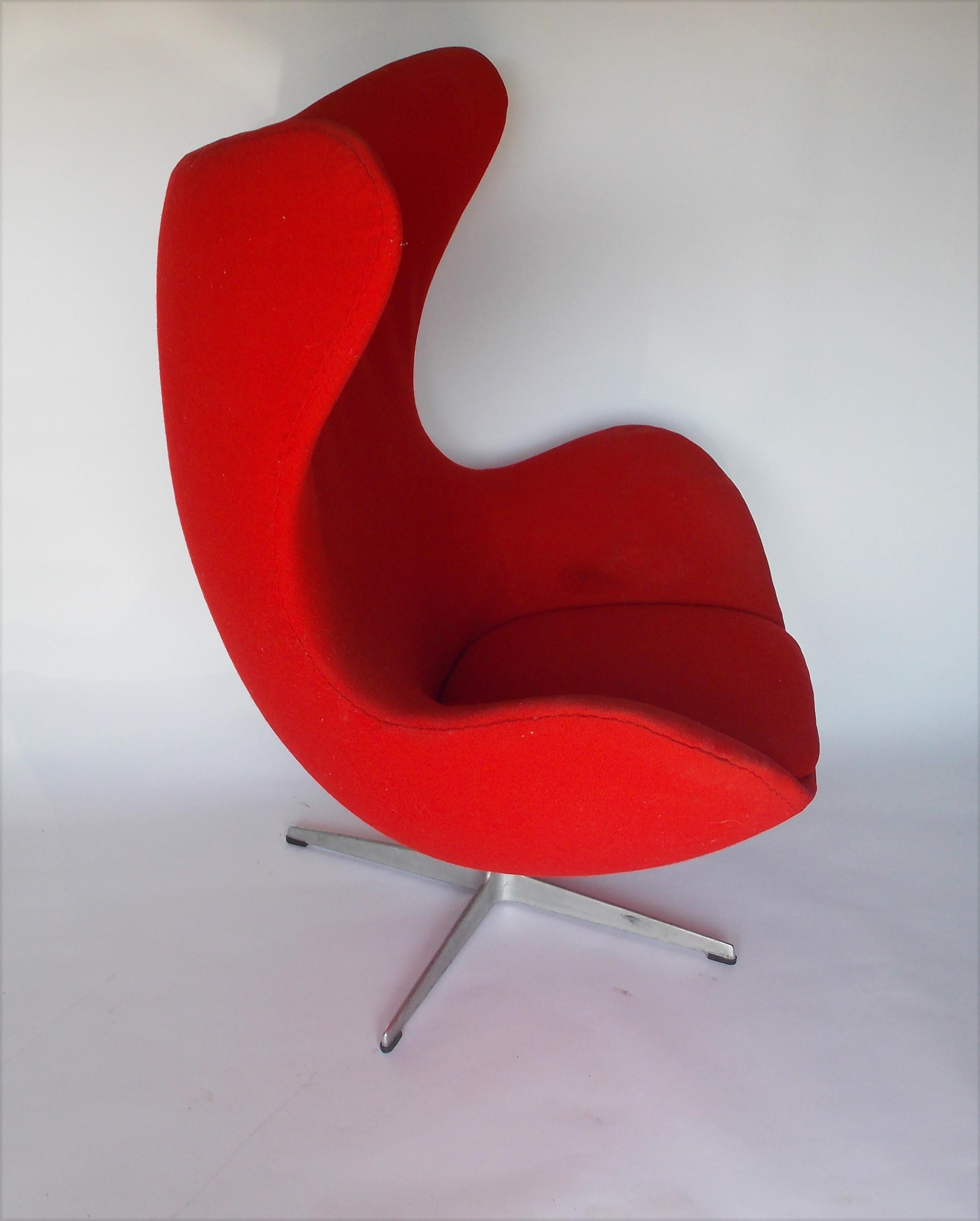 Danish Arne Jacobsen Egg Chair and Ottoman