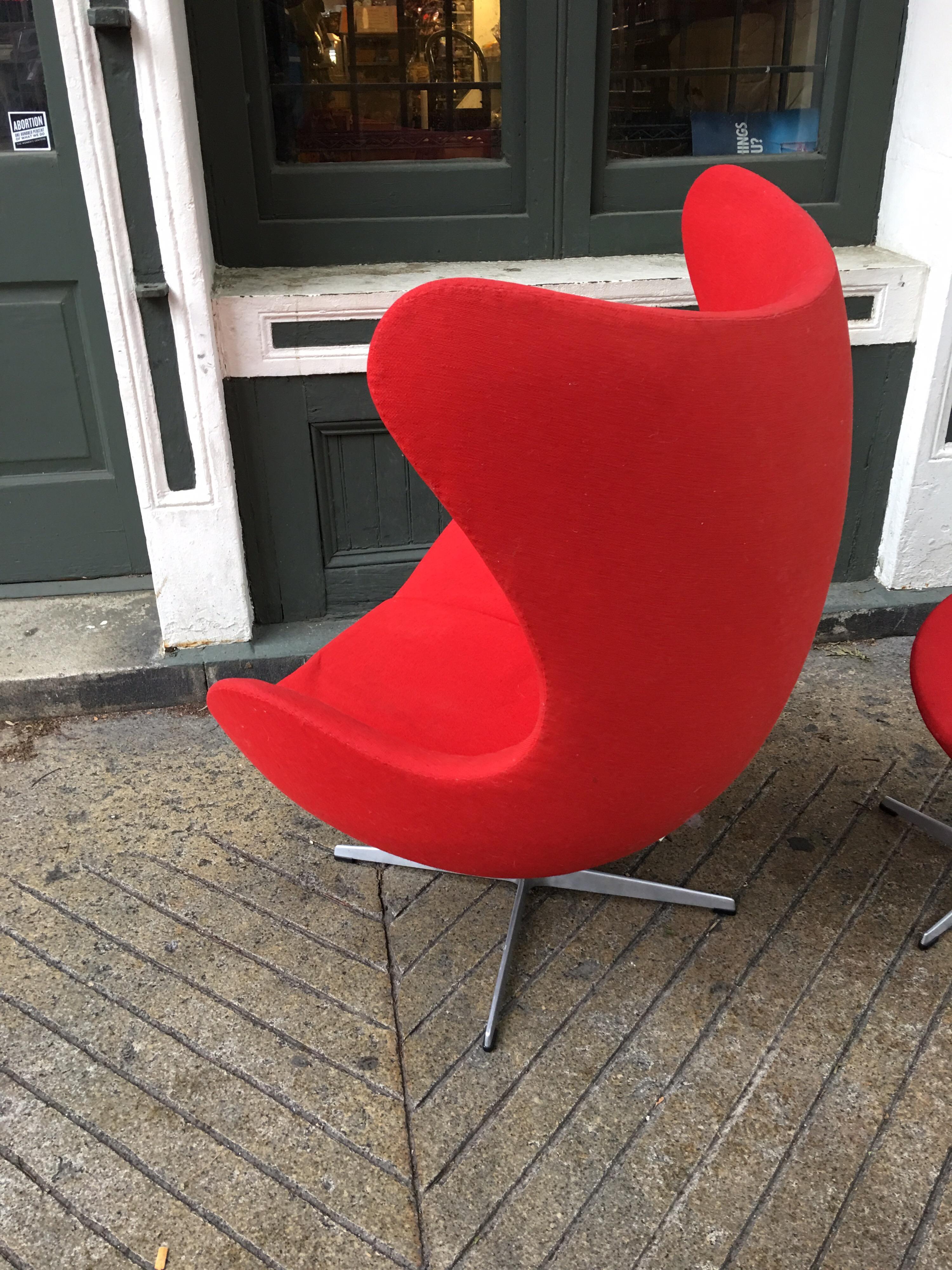 Danish Arne Jacobsen Egg Chair and Ottoman