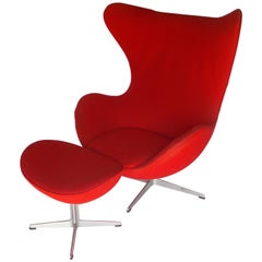 Retro Arne Jacobsen Egg Chair and Ottoman