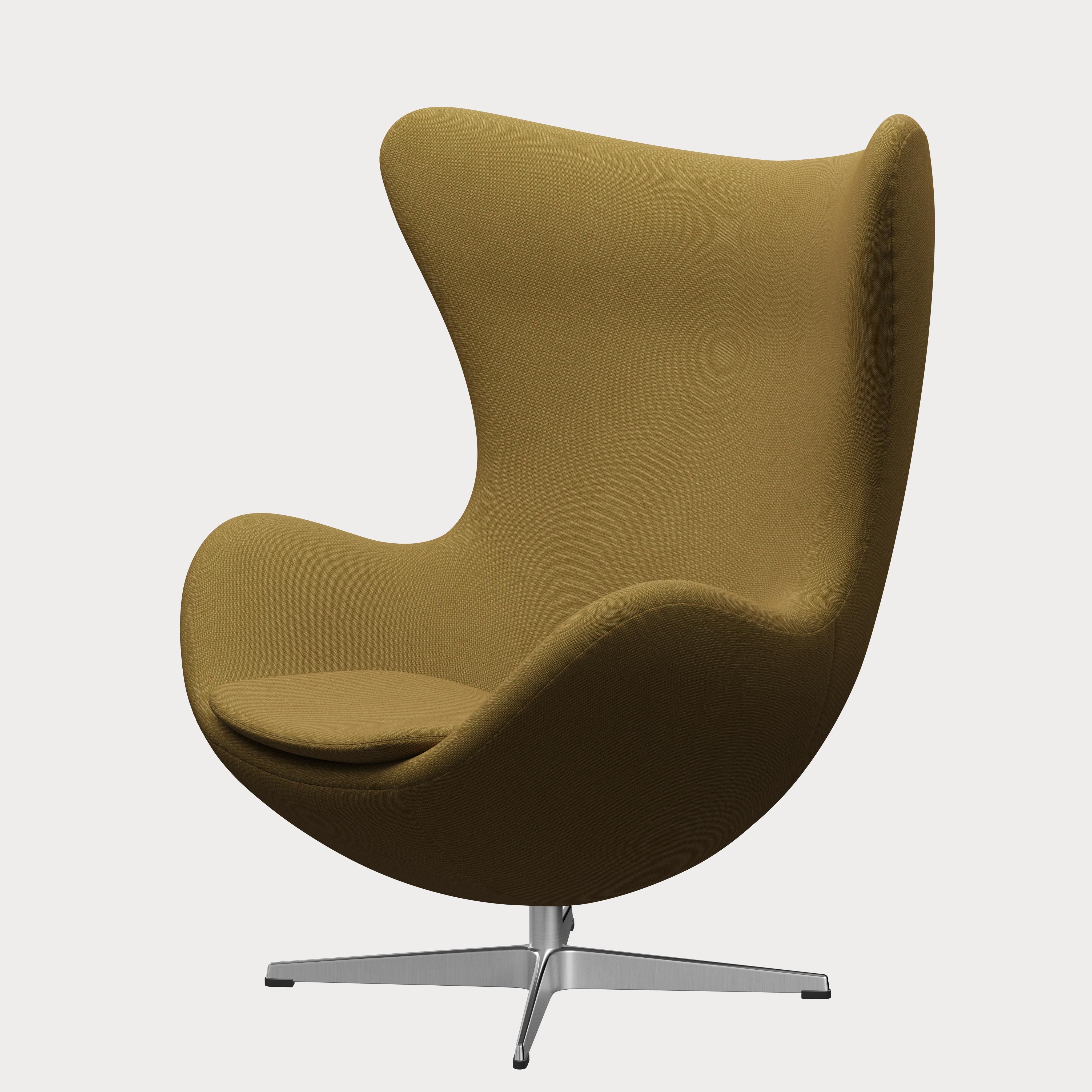 Metal Arne Jacobsen 'Egg' Chair for Fritz Hansen in Fabric Upholstery (Cat. 1) For Sale