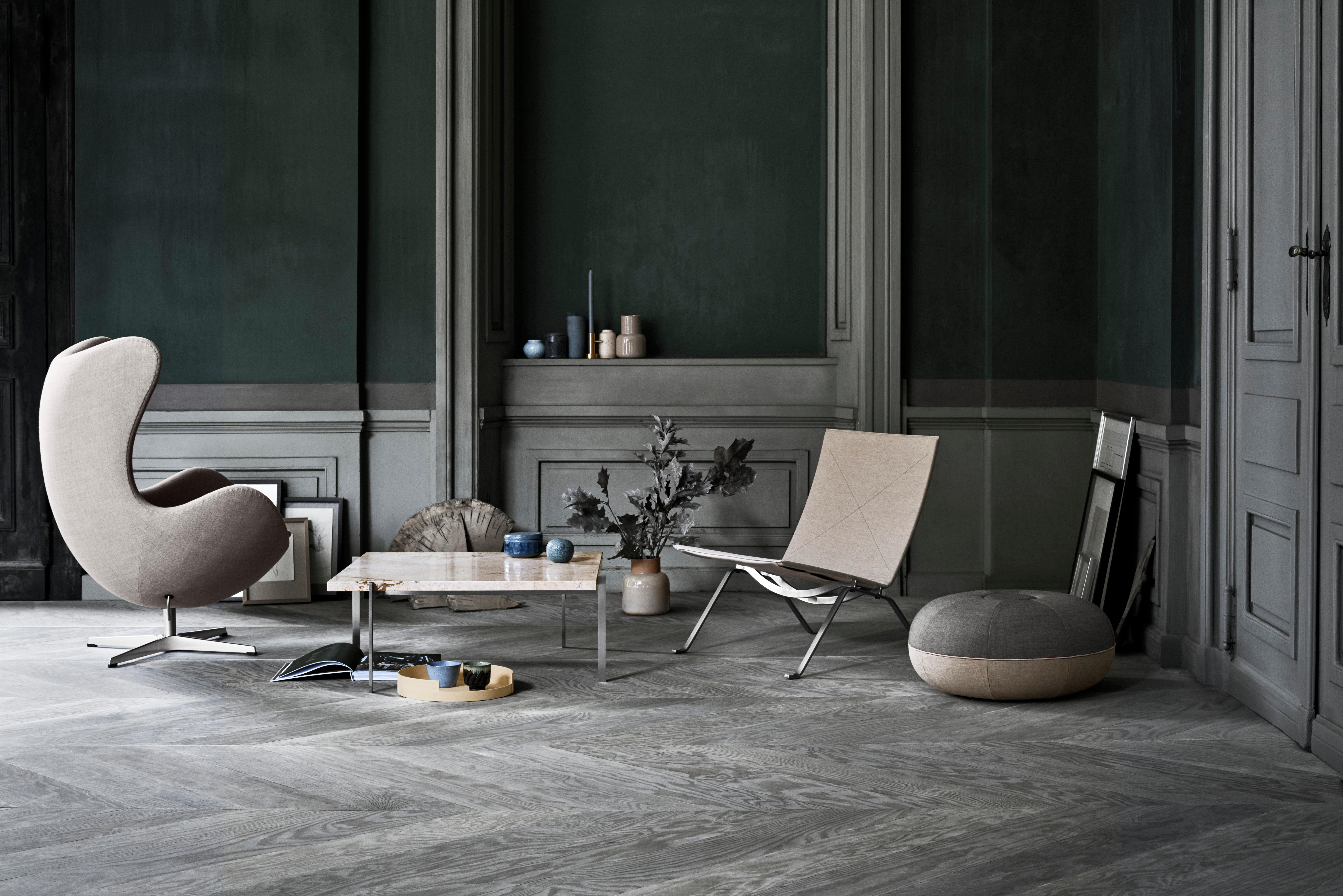 Arne Jacobsen 'Egg' Chair for Fritz Hansen in Fabric Upholstery (Cat. 1).

Established in 1872, Fritz Hansen has become synonymous with legendary Danish design. Combining timeless craftsmanship with an emphasis on sustainability, the brand’s