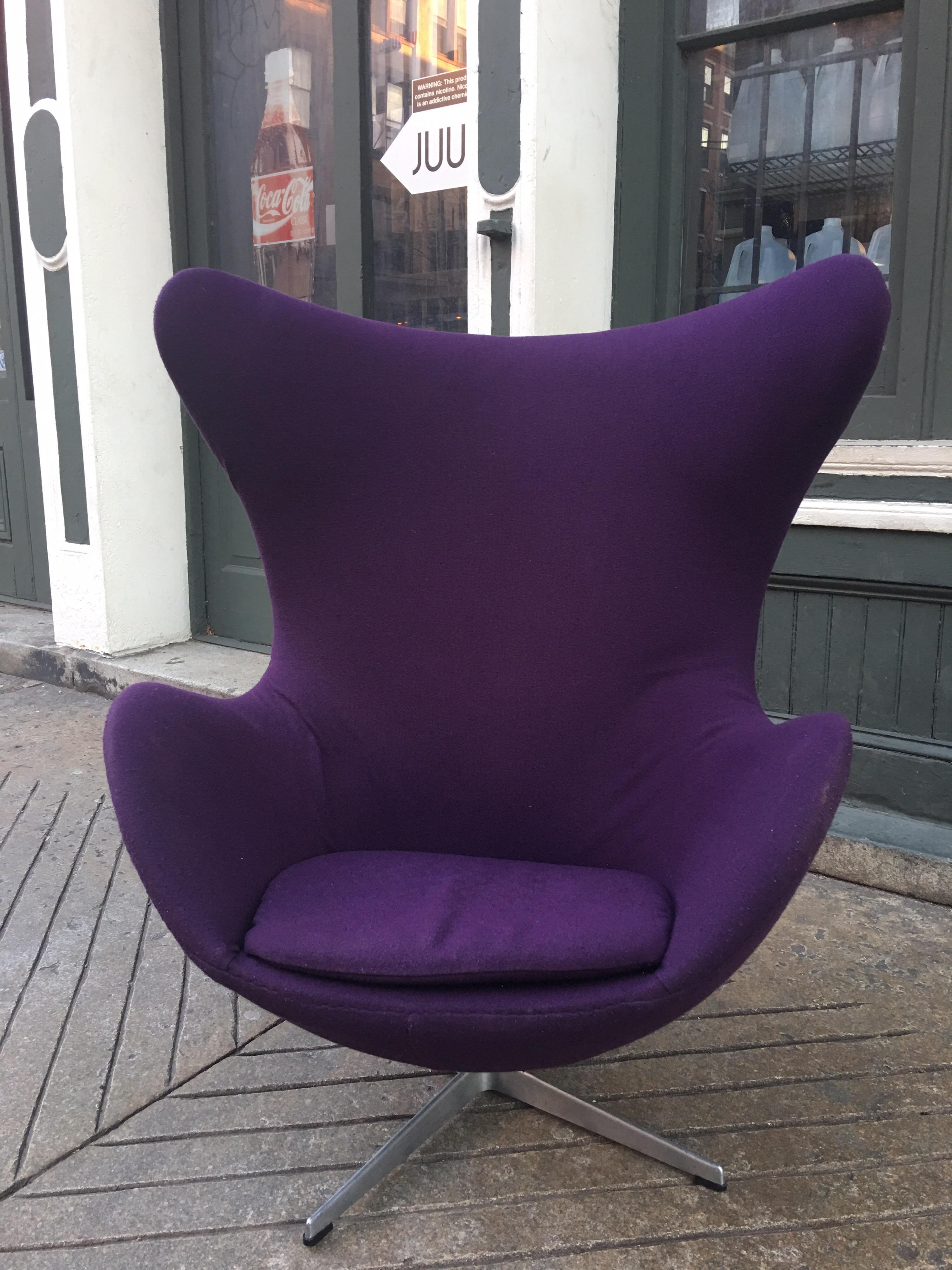 purple egg chair