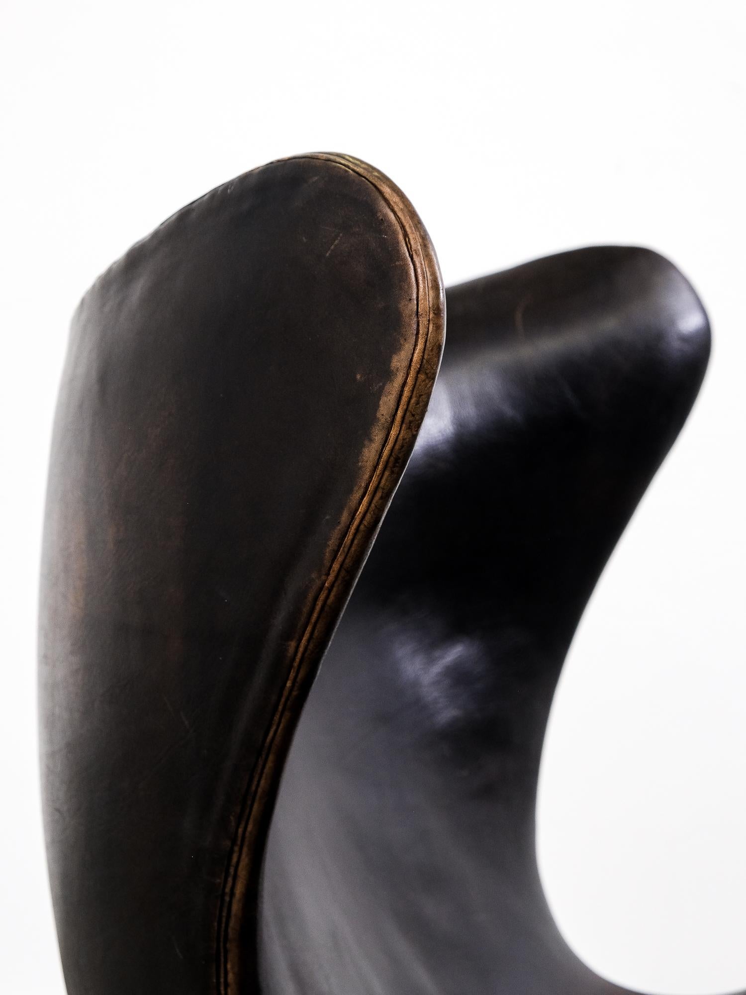 Arne Jacobsen Egg Chair Model 3316 in Original Leather by Fritz Hansen, 1960s 2