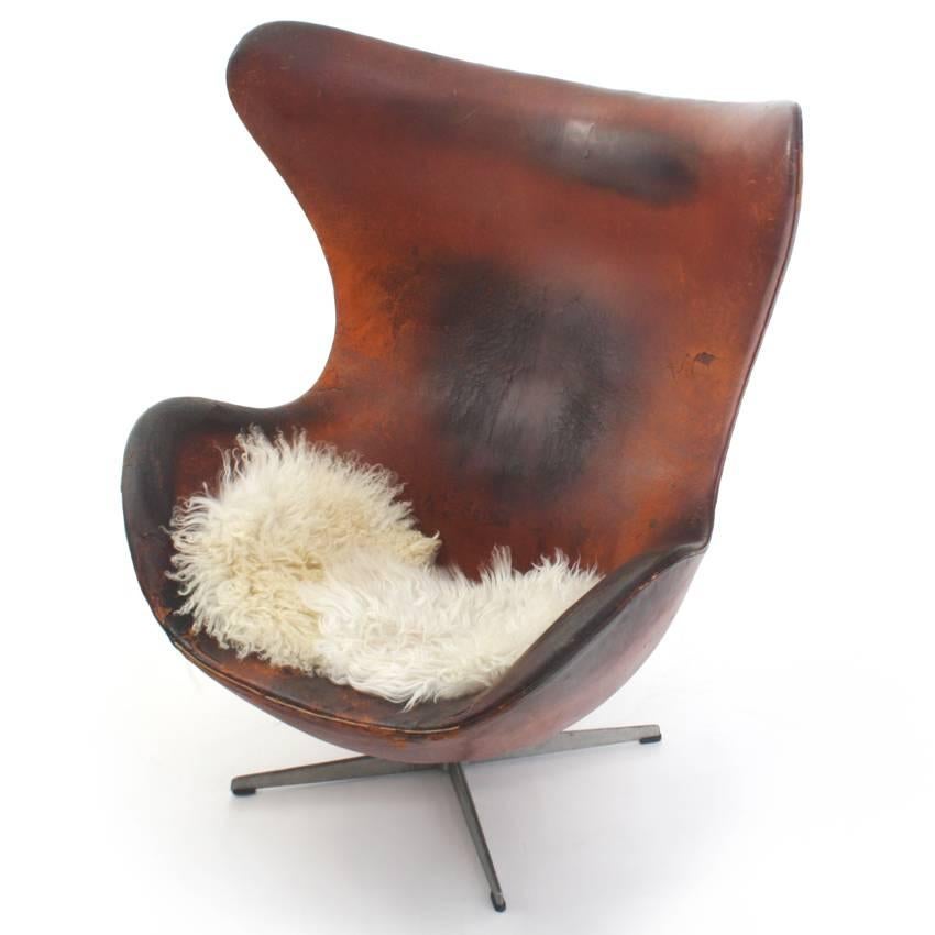Leather Arne Jacobsen 'Egg Chair', Denmark, 1960s