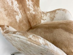 Arne Jacobsen Egg Chairs and Ottoman in Brazilian Cowhide