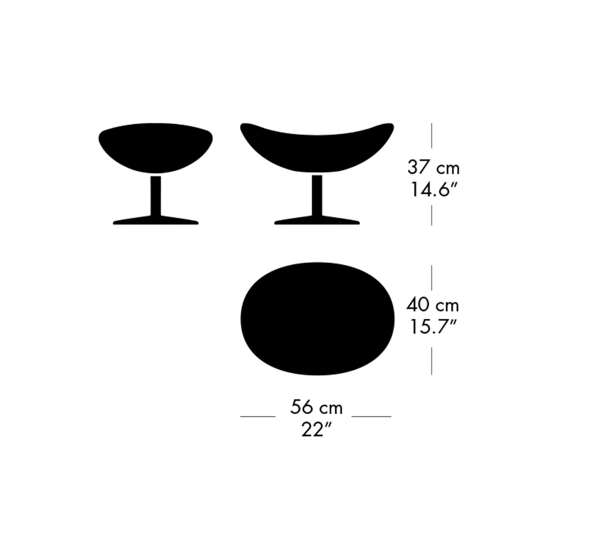 Arne Jacobsen 'Egg' Footstool for Fritz Hansen in Fabric Upholstery (Cat. 1) For Sale 7