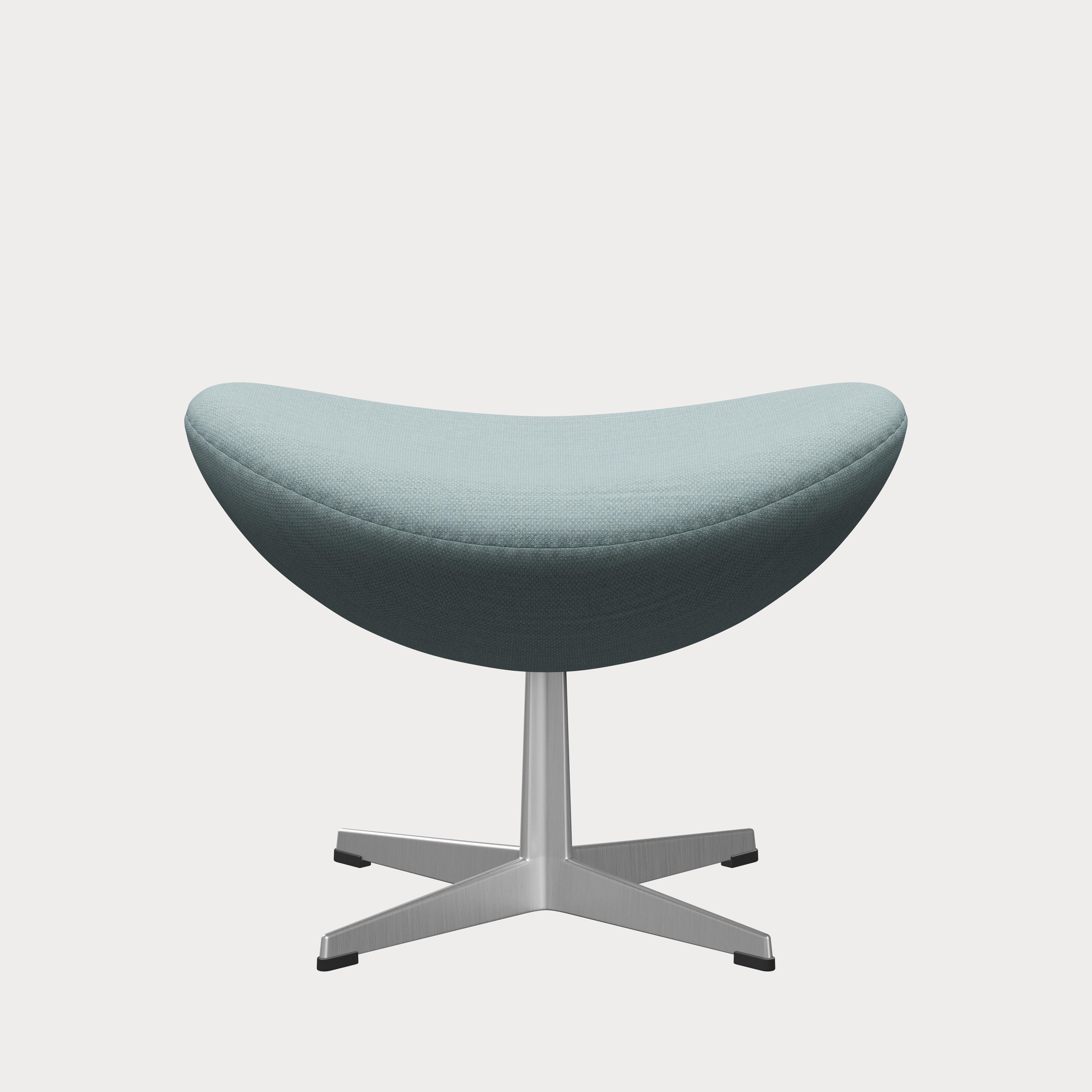 Metal Arne Jacobsen 'Egg' Footstool for Fritz Hansen in Fabric Upholstery (Cat. 2) For Sale