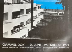 Arne Jacobsen Exhibition poster in Copenhagen 1991 vintage Danish Design