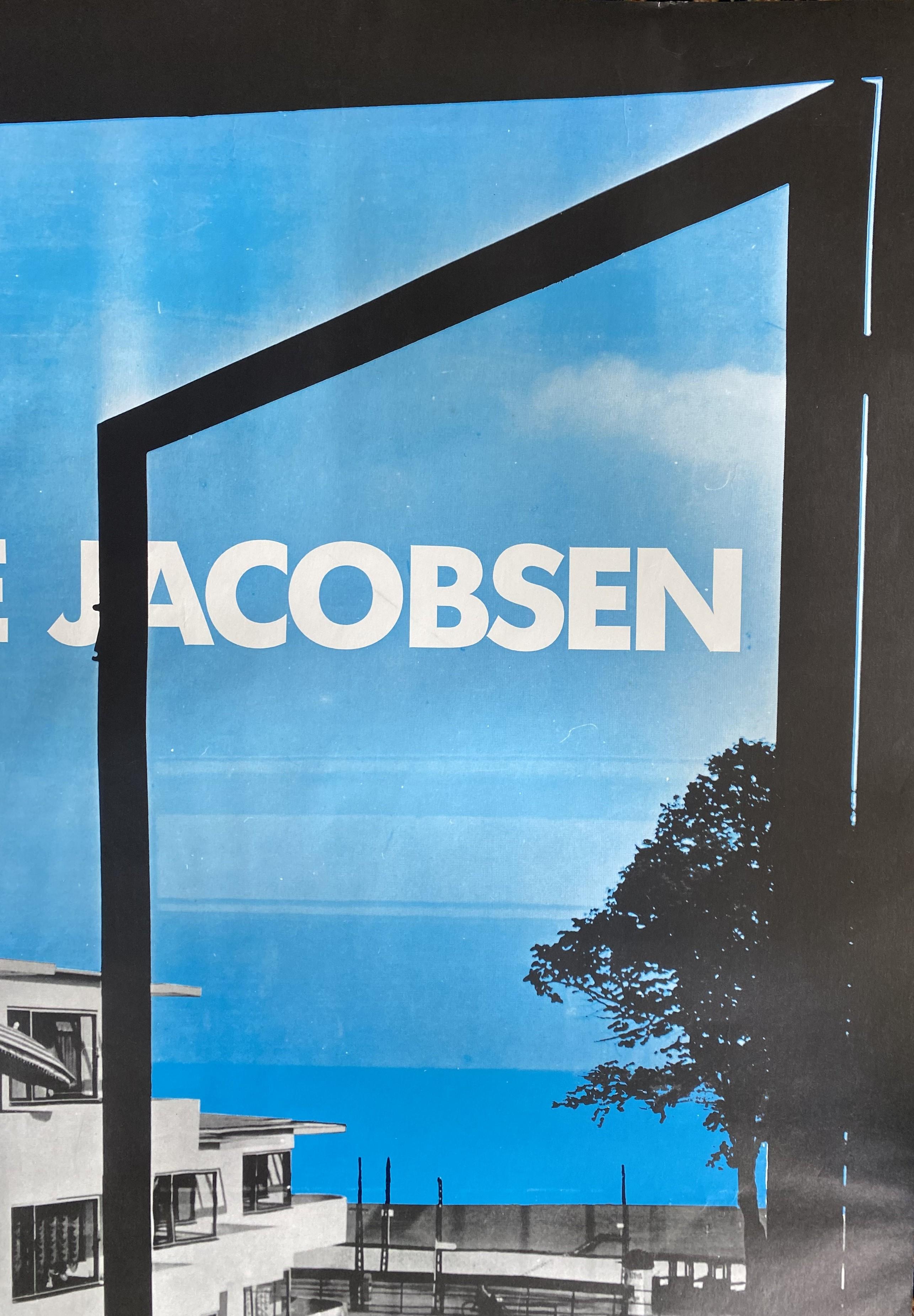 Scandinavian Modern Arne Jacobsen Exhibition poster in Copenhagen 1991 vintage Danish Design For Sale