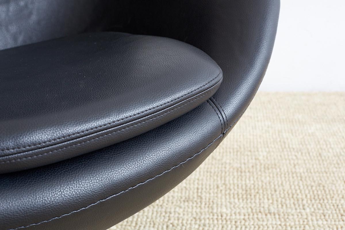 Faux Leather Arne Jacobsen for Fritz Hansen Black Egg Chair
