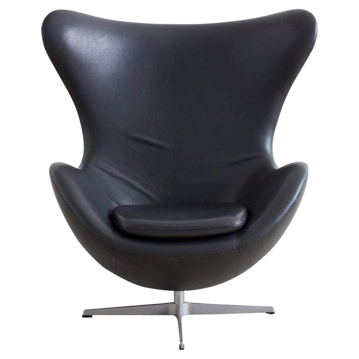 Arne Jacobsen for Fritz Hansen Black Egg Chair
