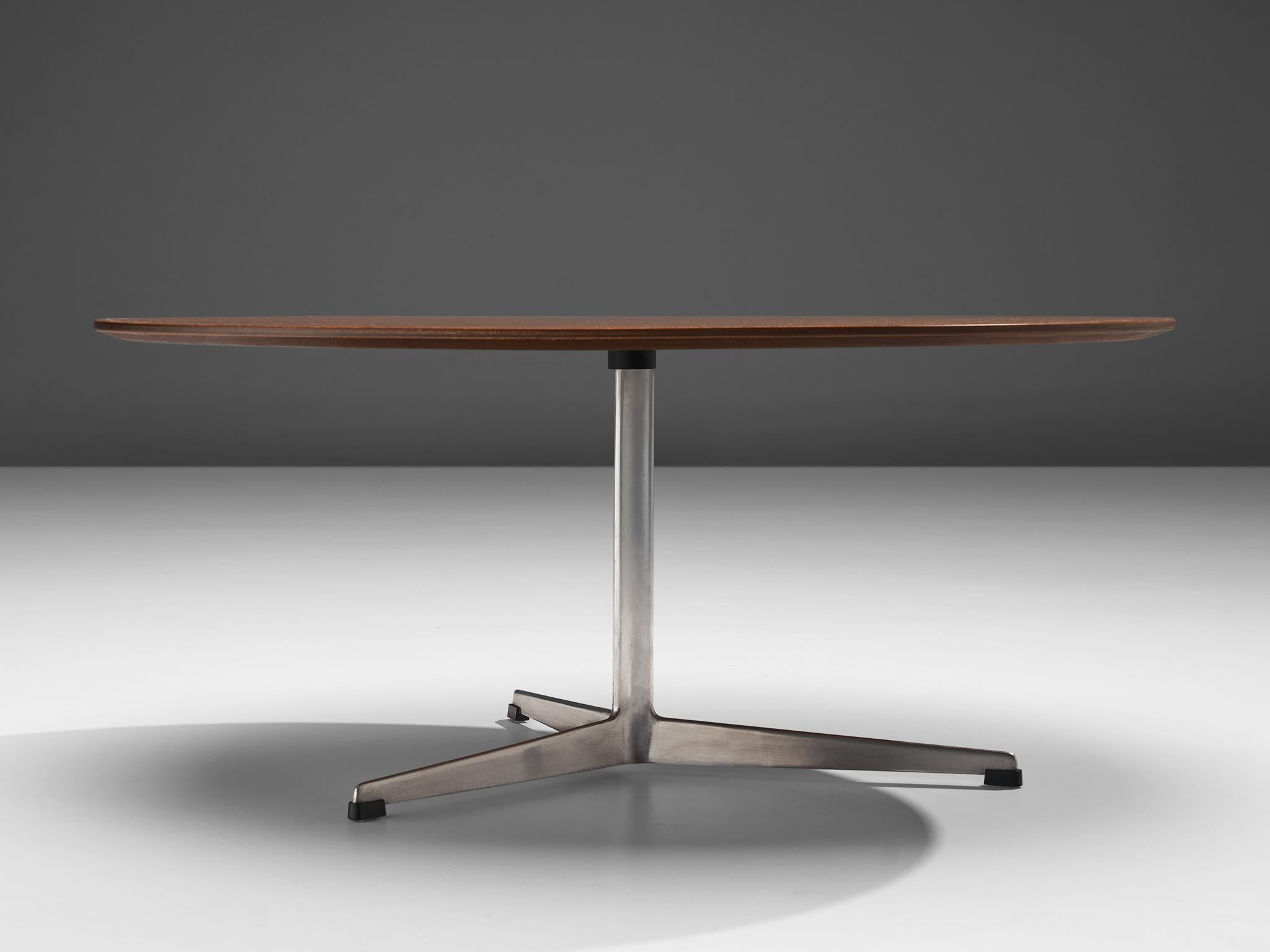 Mid-Century Modern Arne Jacobsen for Fritz Hansen Coffee Table in Rosewood and Metal