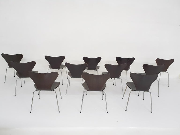 Late 20th Century Arne Jacobsen for Fritz Hansen Dark Brown Wooden 