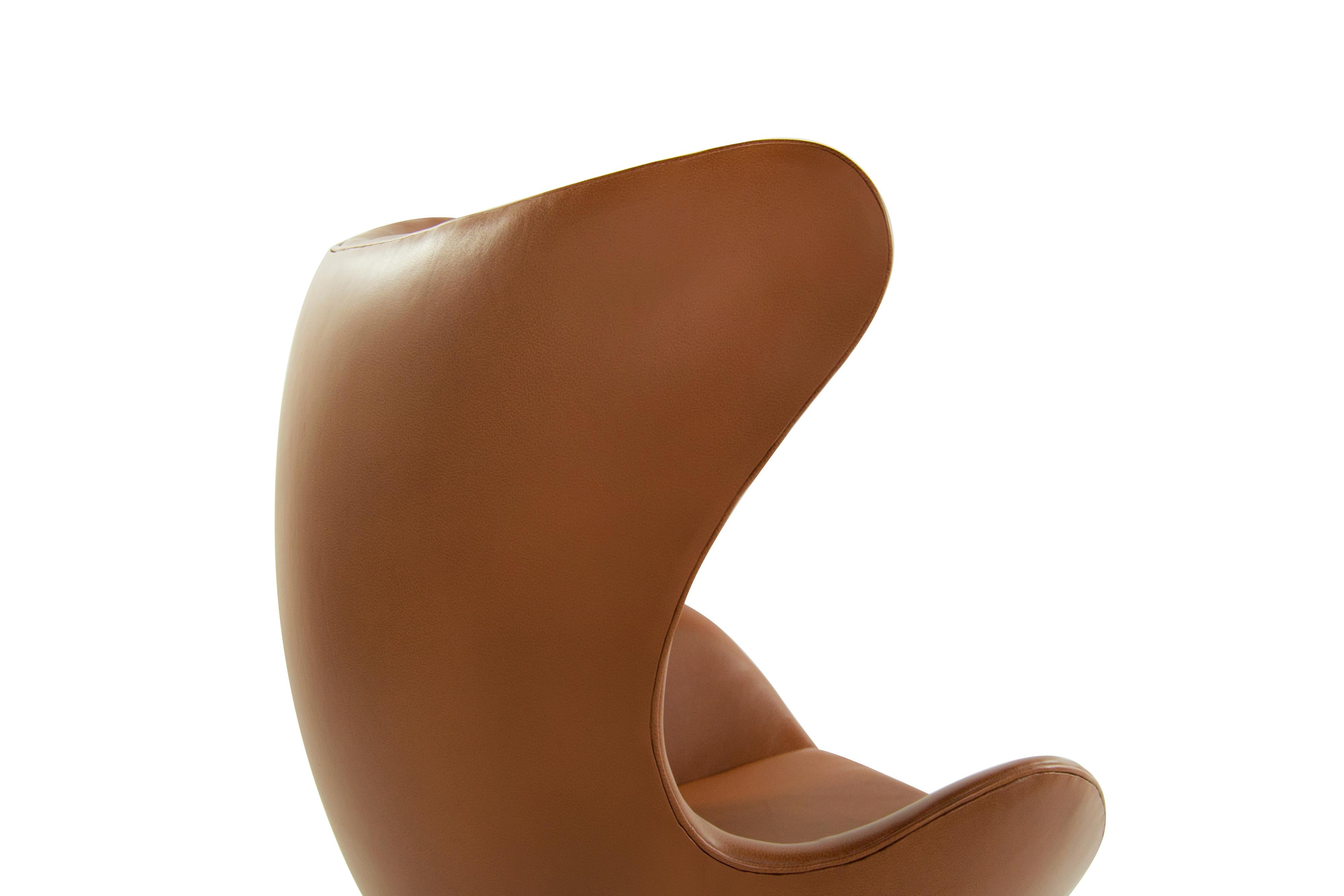 Leather Arne Jacobsen for Fritz Hansen Egg Chair, Denmark, 1966