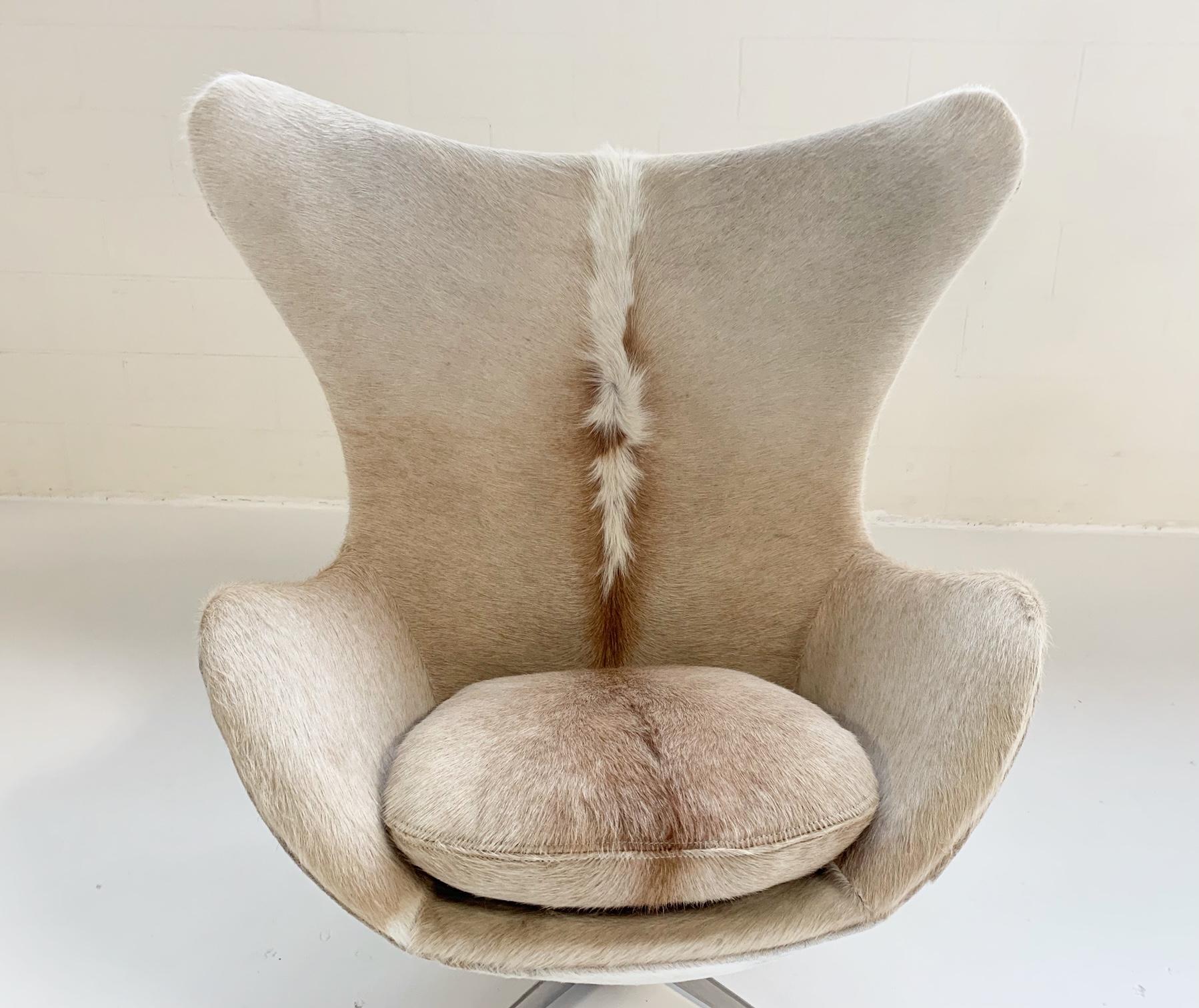 Danish Arne Jacobsen for Fritz Hansen Egg Chair in Brazilian Cowhide