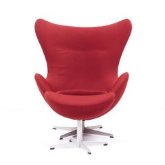 Arne Jacobsen for Fritz Hansen Mid Century Egg Chair and Ottoman