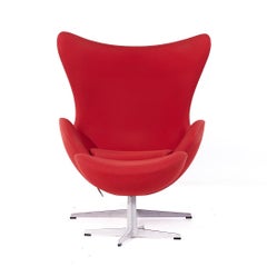 Arne Jacobsen for Fritz Hansen Mid Century Egg Chair with Ottoman