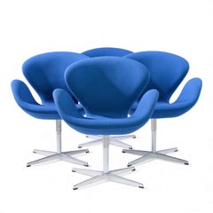 Arne Jacobsen for Fritz Hansen Mid Century Swan Chairs - Set of 4