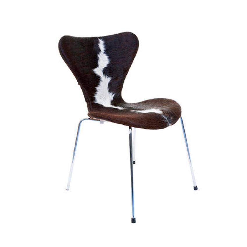 Arne Jacobsen for Fritz Hansen Model 3107 Cowhide Chairs, Set of 6 5