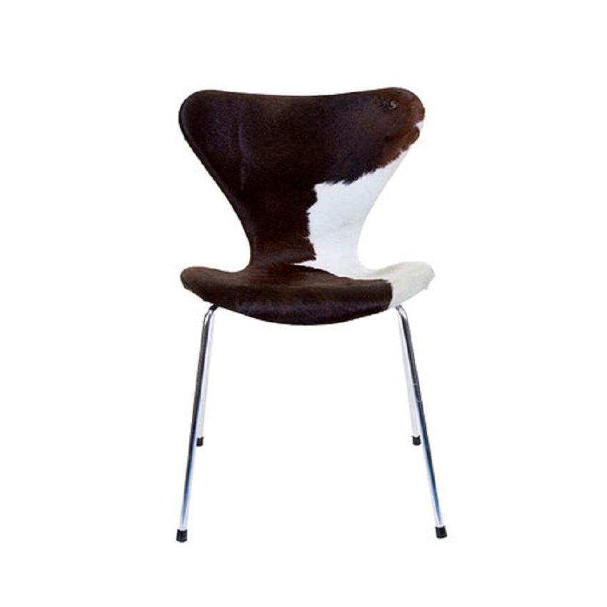 Mid-Century Modern Arne Jacobsen for Fritz Hansen Model 3107 Cowhide Chairs, Set of 6