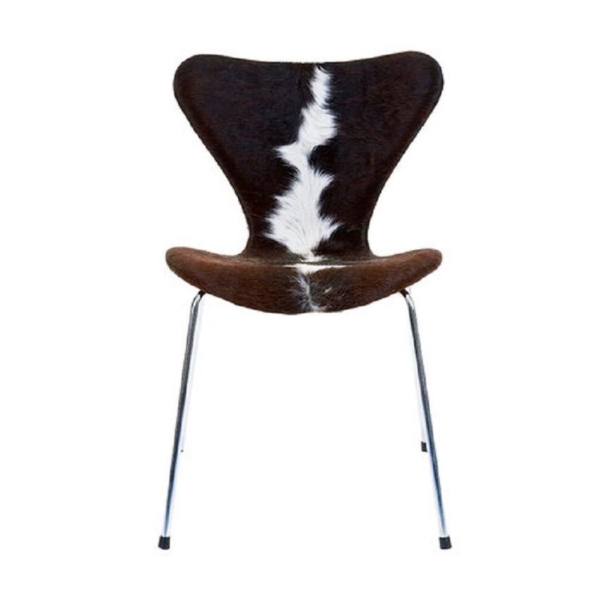 Danish Arne Jacobsen for Fritz Hansen Model 3107 Cowhide Chairs, Set of 6