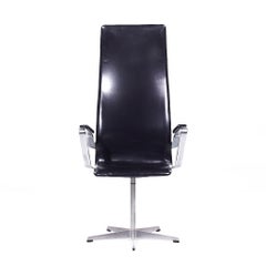Arne Jacobsen for Fritz Hansen Oxford Mid Century Highback Swivel Chair (Chaise pivotante à dossier haut)