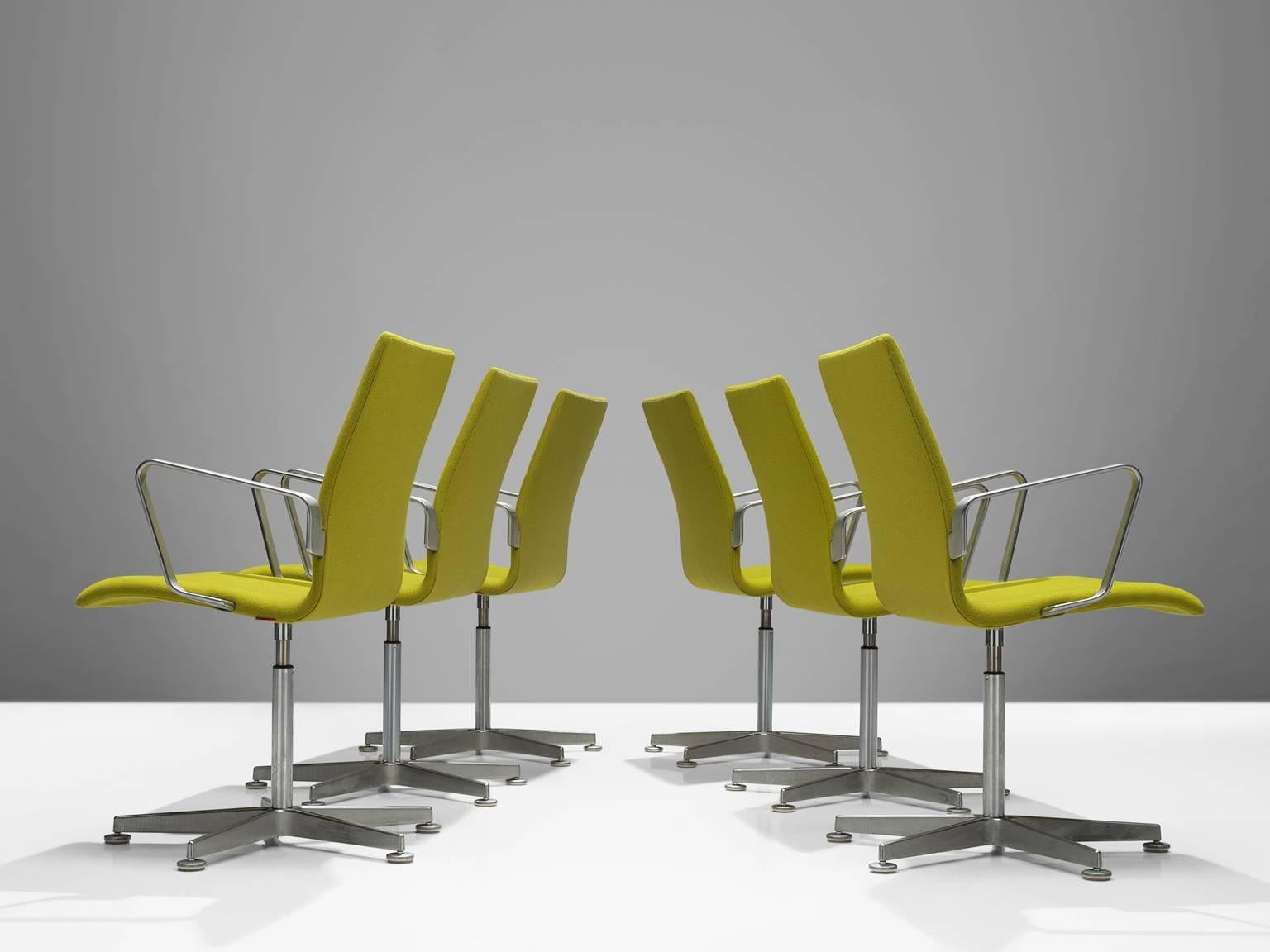 Scandinavian Modern Arne Jacobsen for Fritz Hansen 'Oxford' Swivel Chairs
