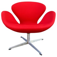 Arne Jacobsen for Fritz Hansen Red Swan Chair