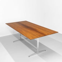 Arne Jacobsen for Fritz Hansen Rosewood and Aluminium Dining / Writing Table