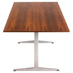 Arne Jacobsen for Fritz Hansen Rosewood and Aluminium Dining / Writing Table