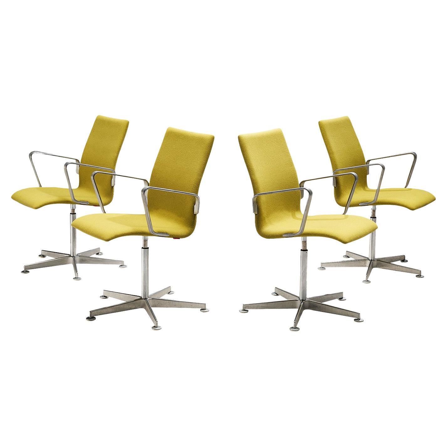 Arne Jacobsen for Fritz Hansen Set of Four 'Oxford' Chairs For Sale