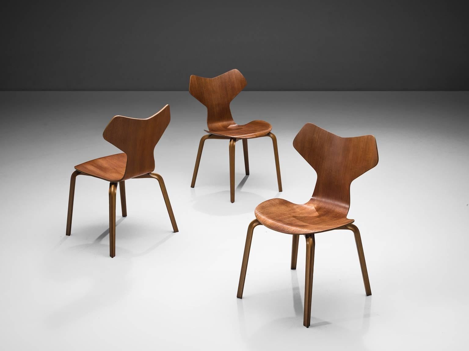 Danish Arne Jacobsen for Fritz Hansen Set of 'Grand Prix' Dining Chairs