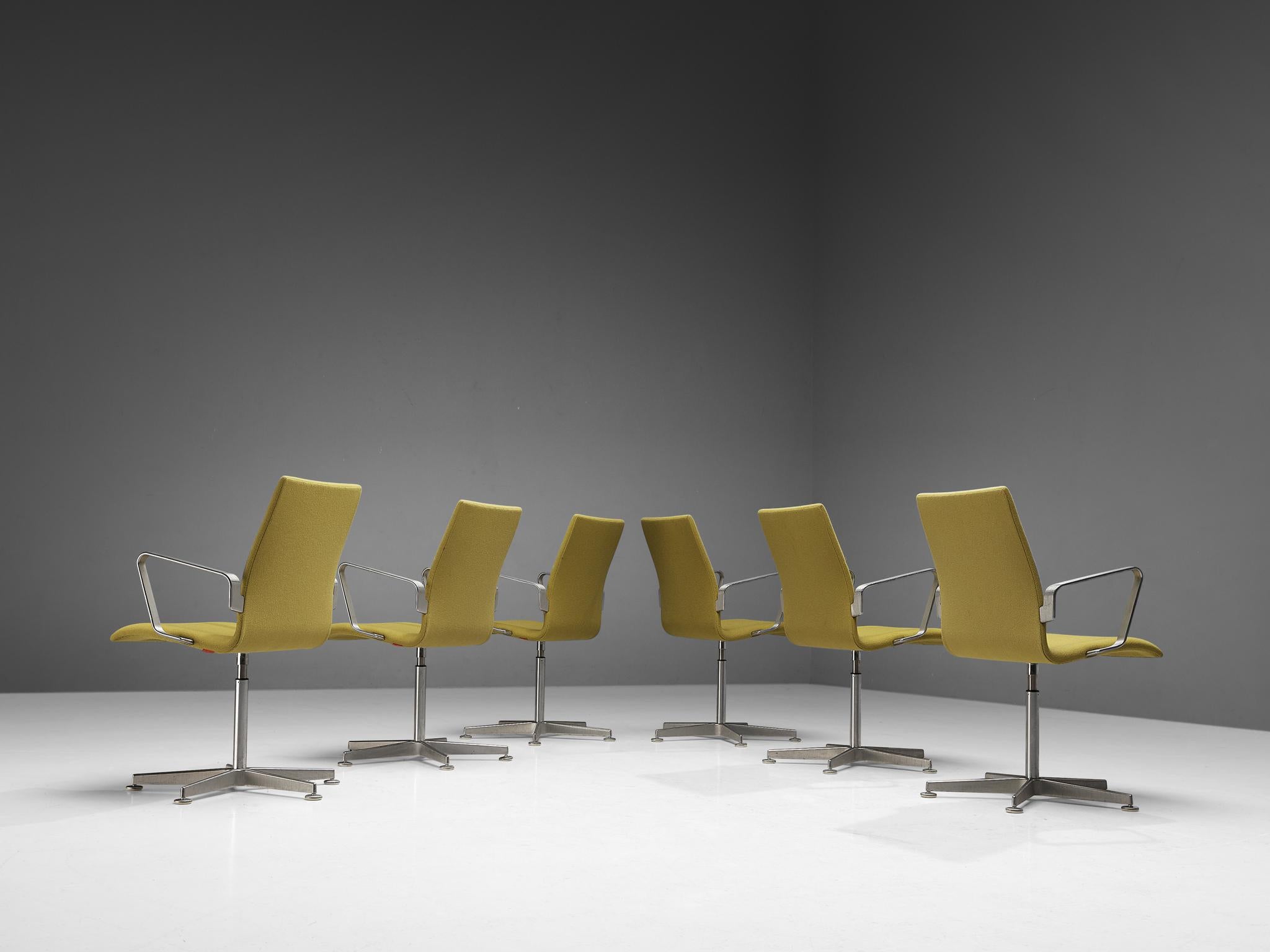 Arne Jacobsen for Fritz Hansen Set of Six 'Oxford' Chairs In Good Condition In Waalwijk, NL