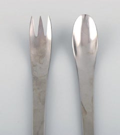 Arne Jacobsen for Georg Jensen, Modernist AJ Cutlery, Salad Set