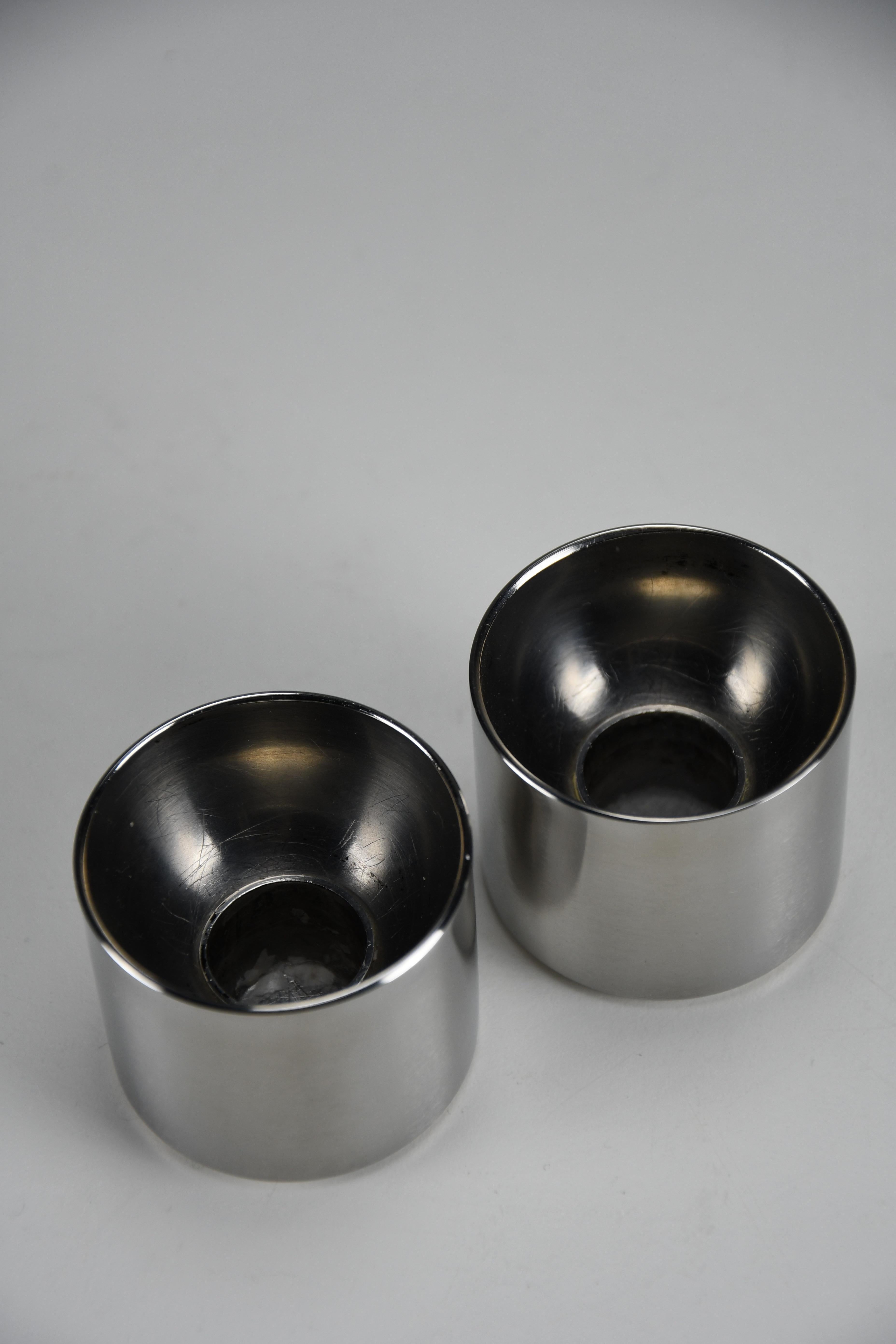 Mid-Century moderno Arne Jacobsen per Stelton - Candelieri della linea Cylinda, 1964 in vendita