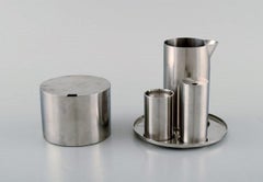 Arne Jacobsen for Stelton, "Cylinda Line" Salad Set, Two Ashtrays, Sugar Bowl