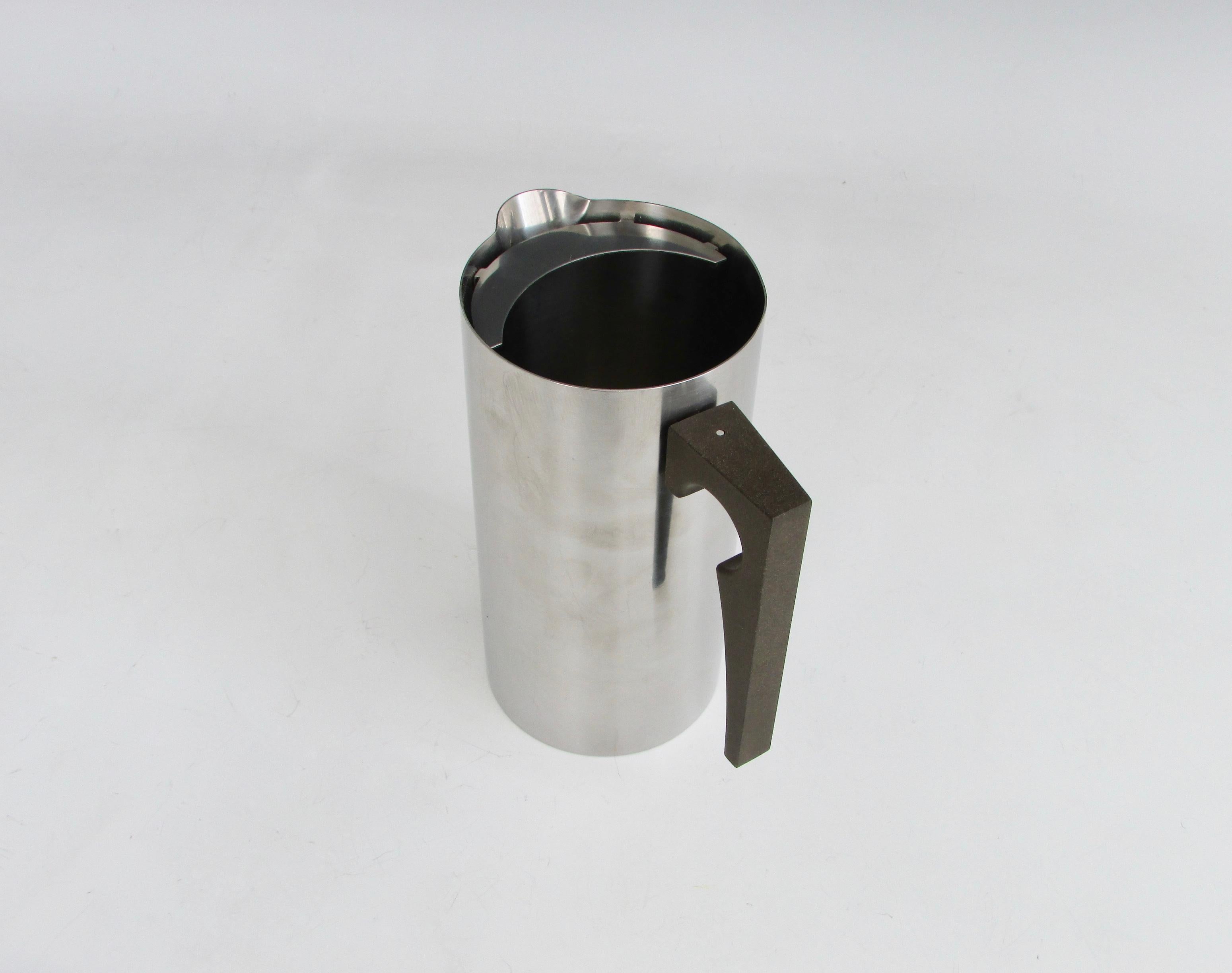 Stainless Steel Arne Jacobsen for Stelton Cylindia Line Martini Bar Pitcher with Ice Lip