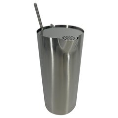 Used Arne Jacobsen for Stelton Mid-Century Modern Cocktail Shaker and Stir Spoon