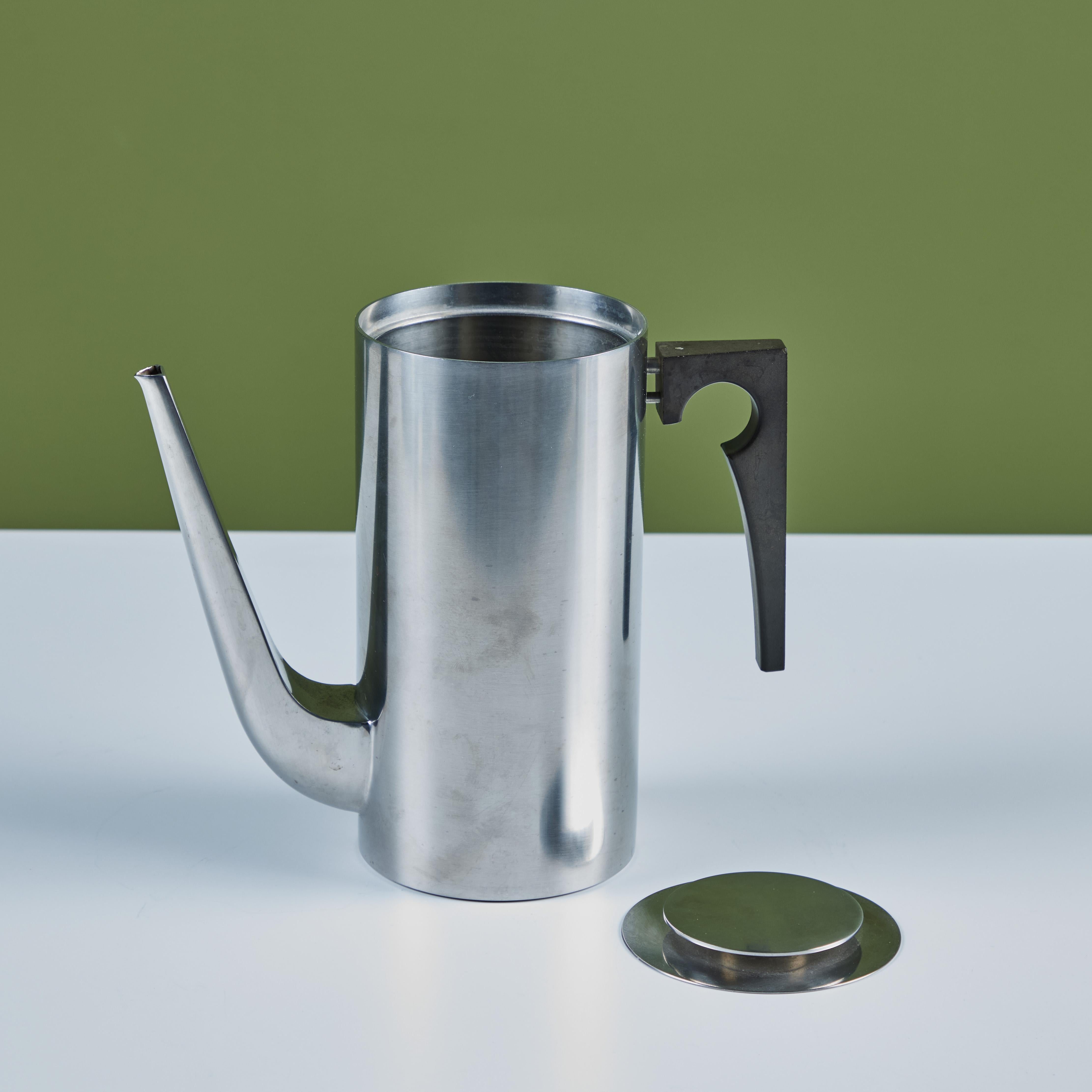 Arne Jacobsen Four Piece Stainless Steel Danish Coffee/Tea Set for Stelton For Sale 4