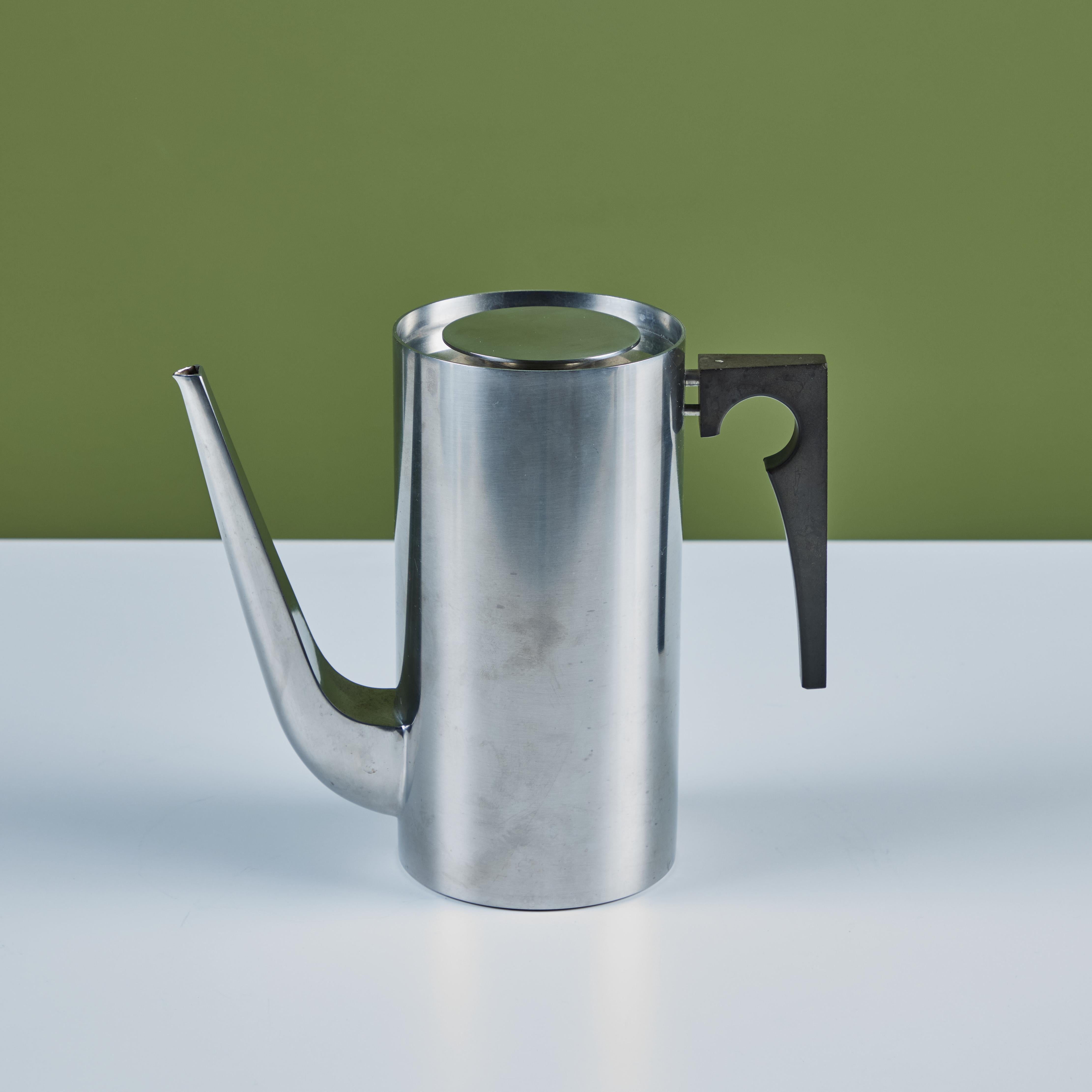 Arne Jacobsen Four Piece Stainless Steel Danish Coffee/Tea Set for Stelton For Sale 3