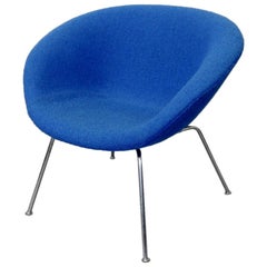 Arne Jacobsen Fritz Hansen Restored Blue Pot Chair