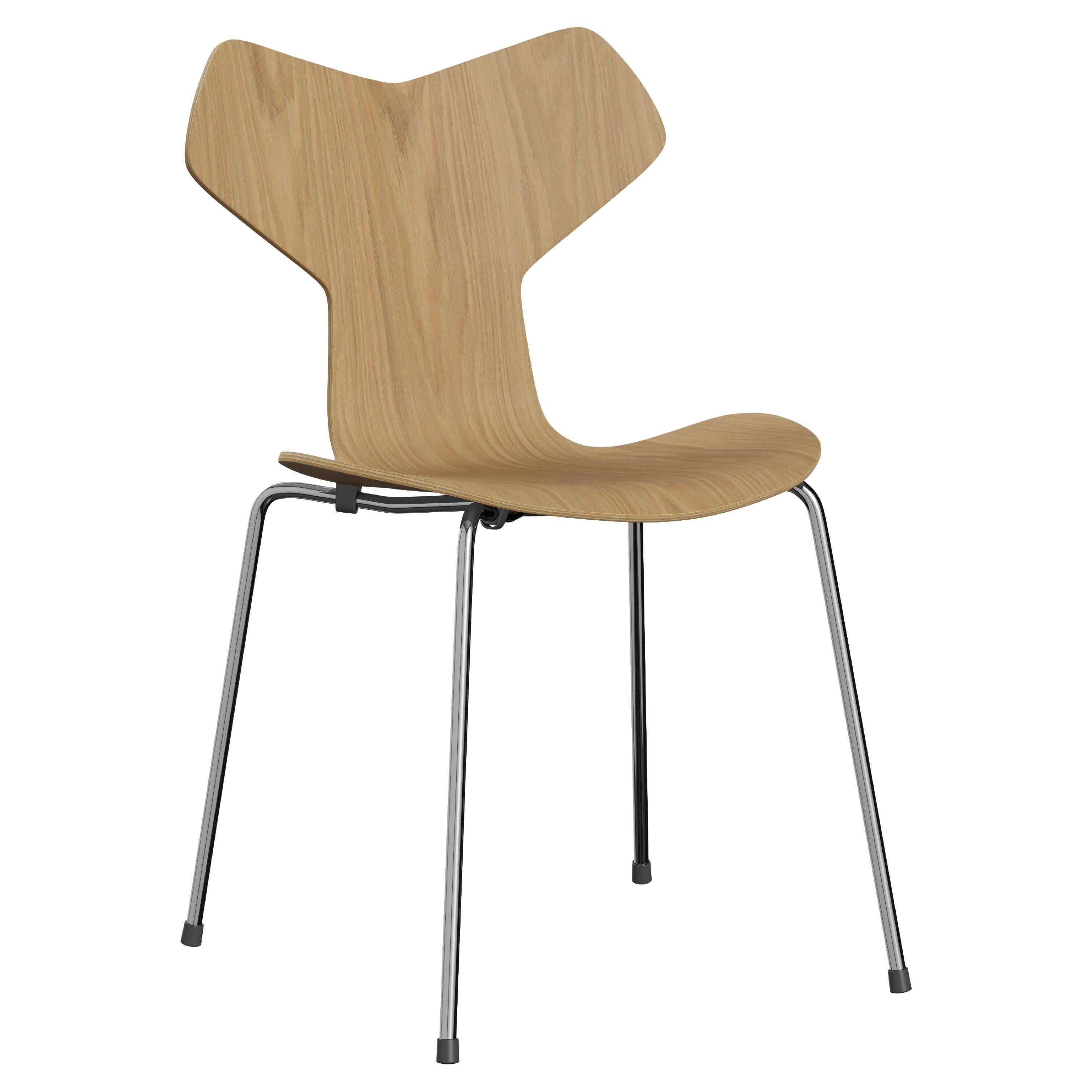 Arne Jacobsen 'Grand Prix' Chair for Fritz Hansen in Clear Lacquered Veneer For Sale