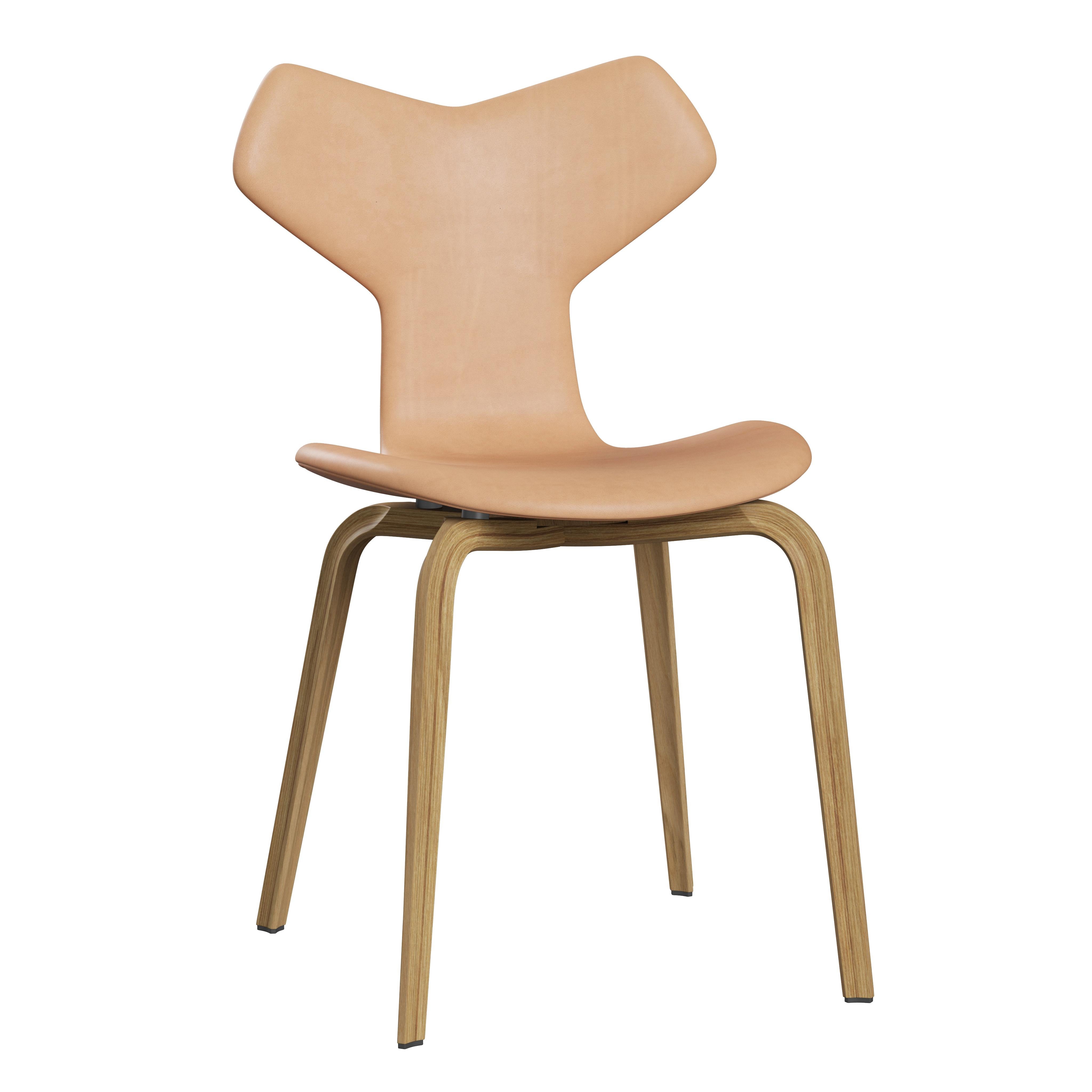 Arne Jacobsen 'Grand Prix' Stuhl für Fritz Hansen mit Volllederpolsterung (Skandinavische Moderne) im Angebot