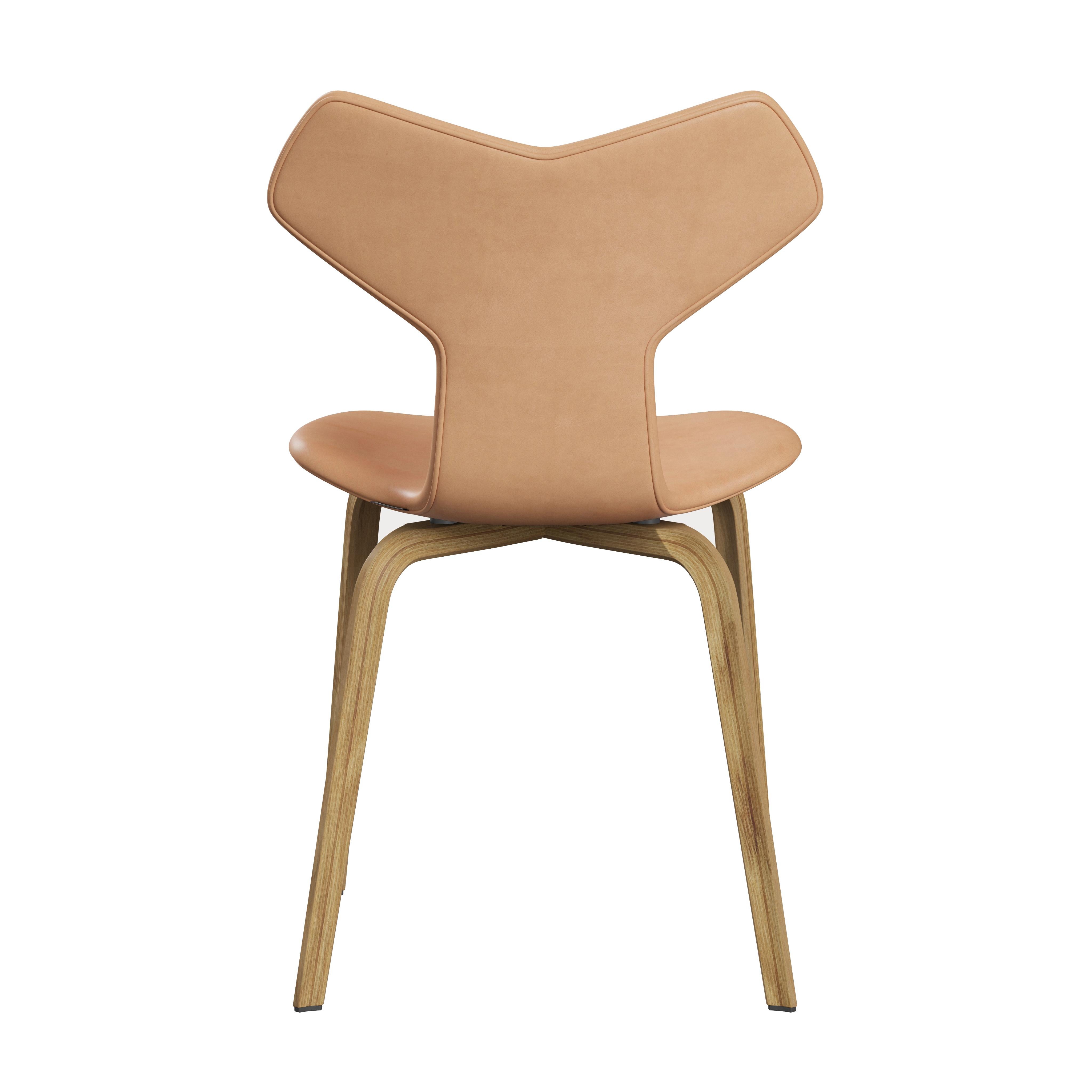 Danish Arne Jacobsen 'Grand Prix' Chair for Fritz Hansen in Full Leather Upholstery For Sale
