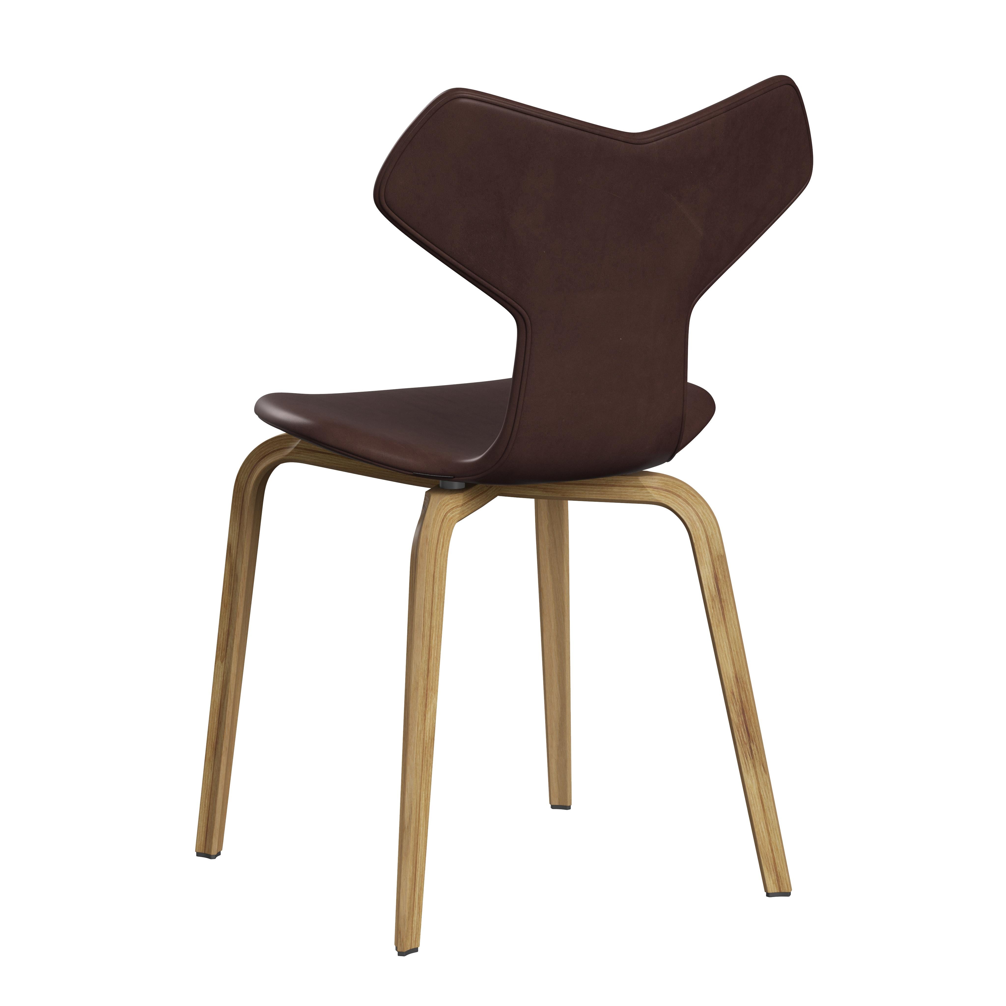 Contemporary Arne Jacobsen 'Grand Prix' Chair for Fritz Hansen in Full Leather Upholstery For Sale