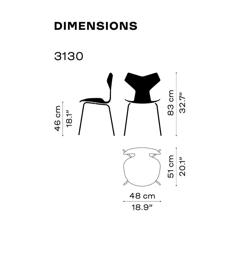 Arne Jacobsen 'Grand Prix' Chair for Fritz Hansen in Lacquered Veneer For Sale 10
