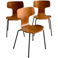 Arne Jacobsen Grand Prix Chairs for Fritz Hansen Model 3103 Hammer Chair Denmark