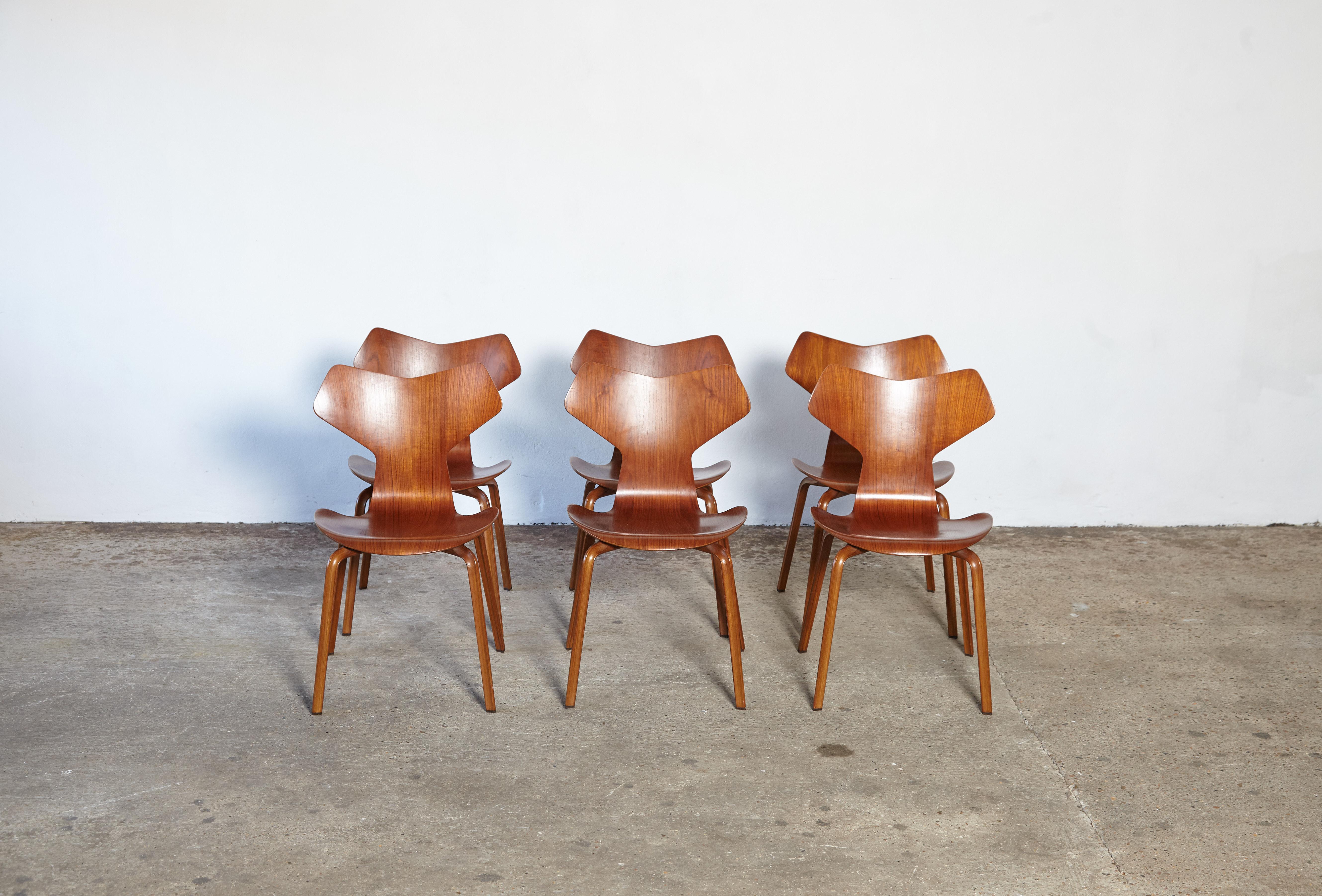 Danish Arne Jacobsen Grand Prix Chairs, Fritz Hansen, Denmark, 1960s