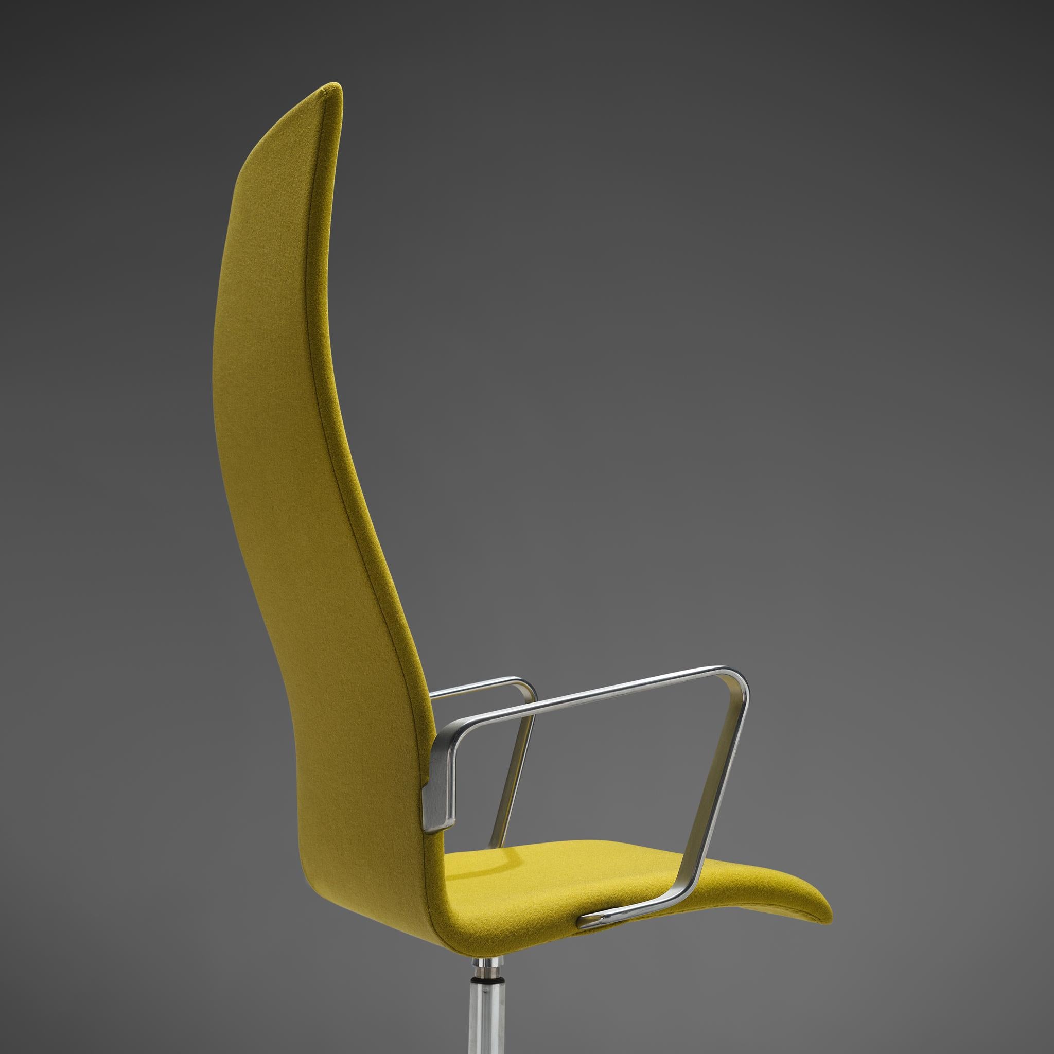 Fabric Arne Jacobsen High Back 'Oxford' Swivel Chairs
