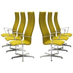 Retro Arne Jacobsen High Back 'Oxford' Swivel Chairs